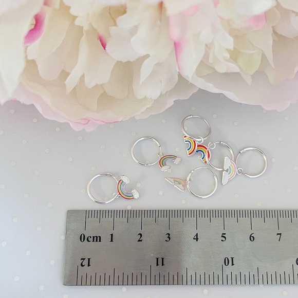 925 Sterling silver rainbow hoop earrings - Picture 5 of 5